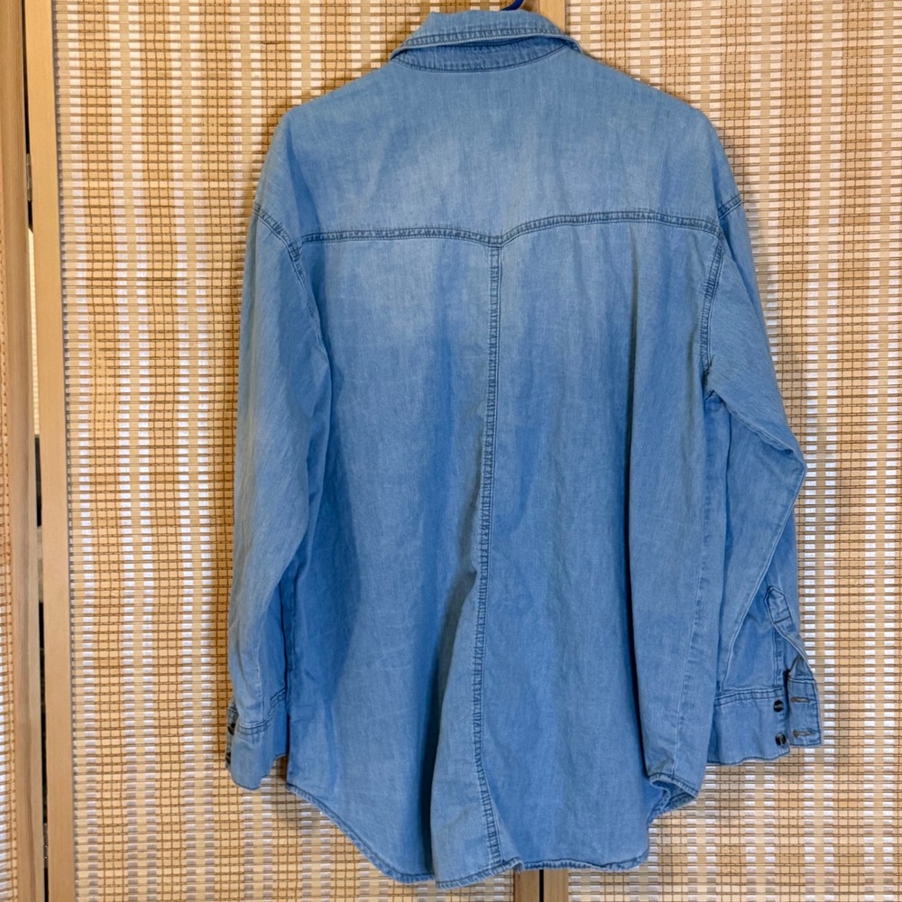 Sofia Jeans by Sofia Vergara Denim Button Down Shirt Light Wash Cotton Large - Picture 4 of 9